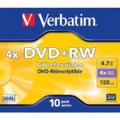 Диски DVD+RW Verbatim 4,7Gb 4x Jewel Case (10штук в упаковке) 