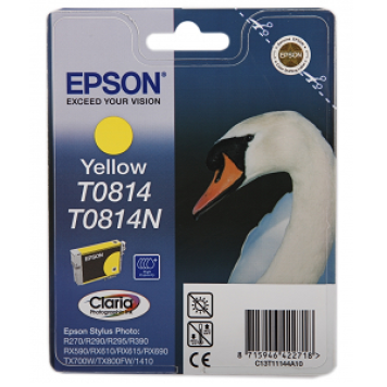 Картридж Epson Stylus R270/290/RX590 бол. емкости (желтый) (C13T08144A)