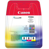 Комплект картриджей CLI-8 C/M/Y Multi Pack (3 картриджа) в блистере