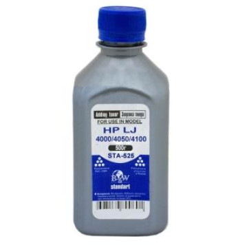 Тонер HP LJ 4000/4050/4100 (фл.500г.) B/W Standart фас России